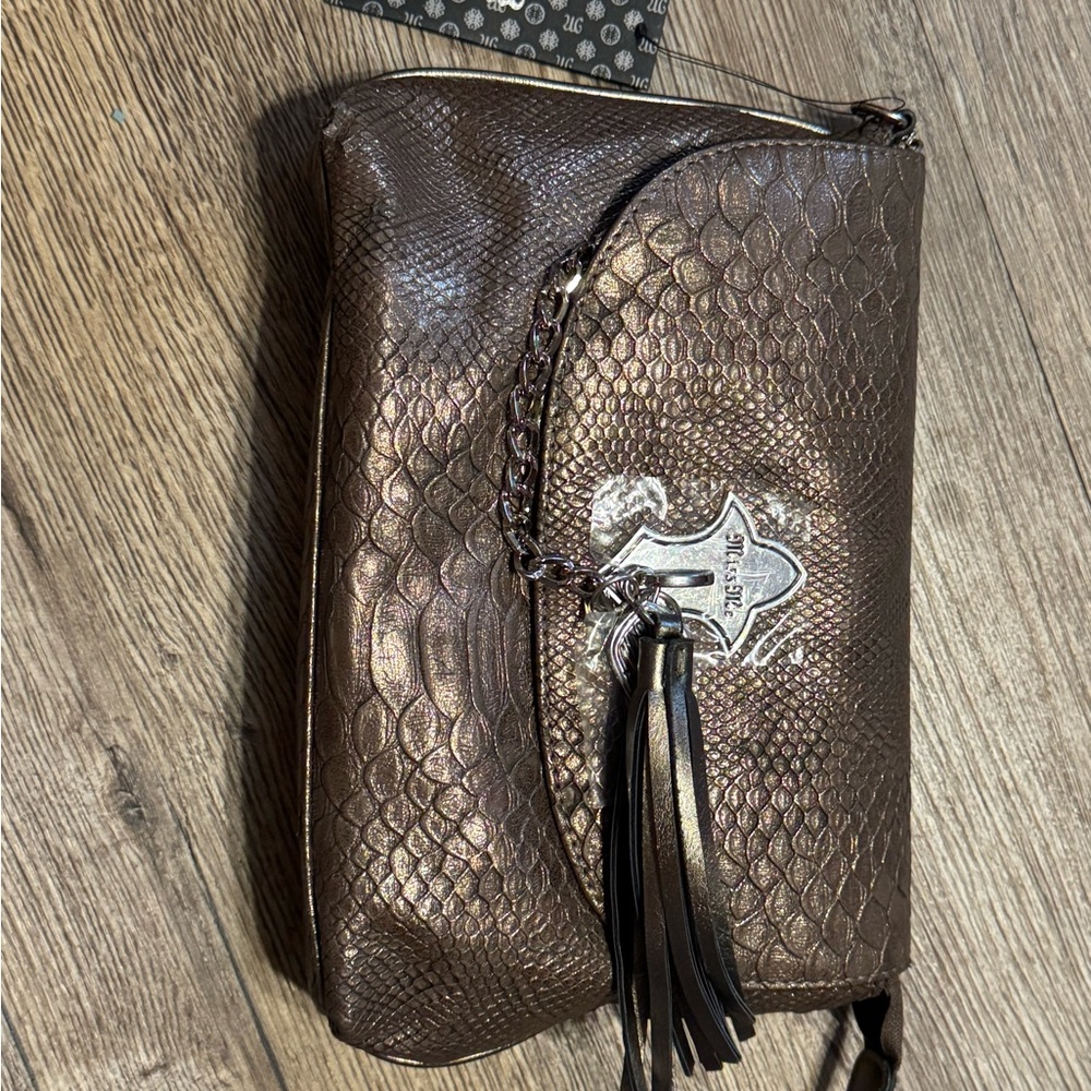 Miss Me Metallic Brown Crossbody Bag